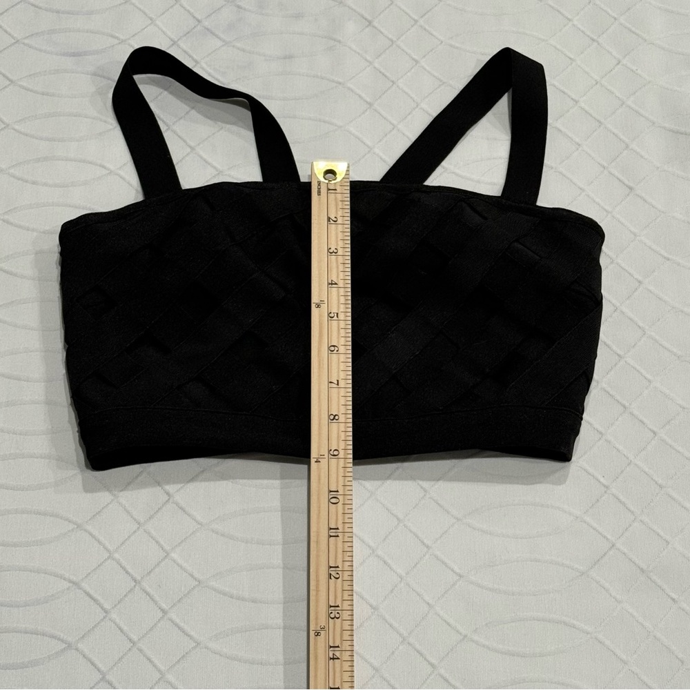 Bebe Bandage Black Crop Top Size Small - Picture 10 of 12